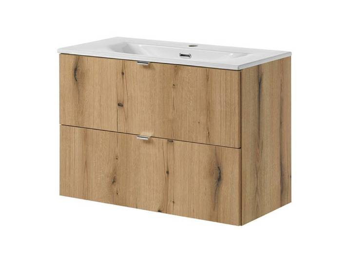 Meuble sous lavabo avec vasque 80 x 57 x 39 cm chêne NEWPORT