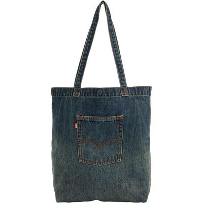 Beuteltasche LEVI'S "LEVIS TOTE", Herren, blau (laid in the meadow), Denim/Jeans, Baumwolle, Taschen Beuteltasche, aus Denim, mit Außentasche