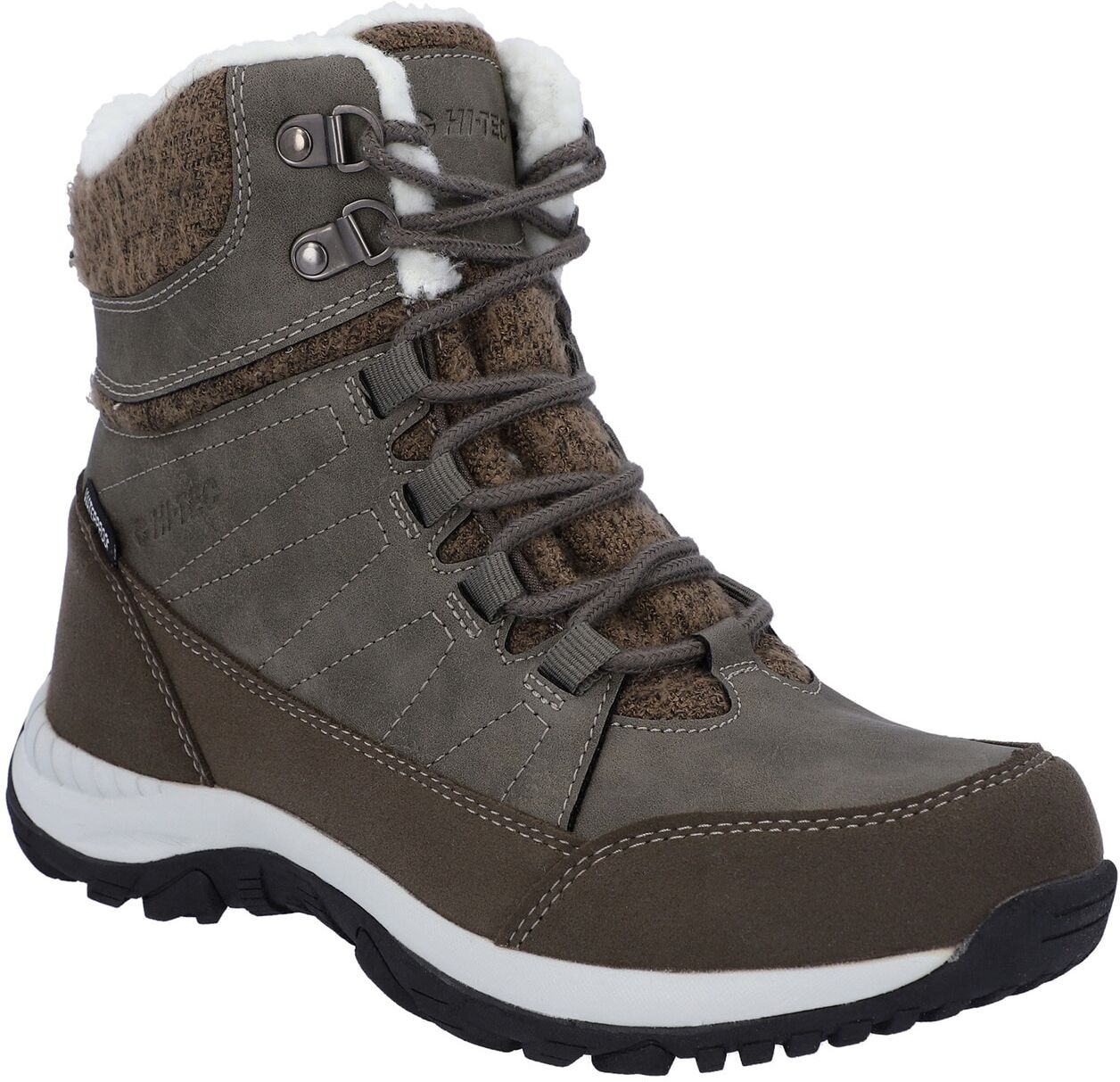 Wanderschuh HI-TEC "Hi-Tec Stiefel Riva Mid Wp Frauen", Damen, Gr. 42, Normalschaft, braun (beige), PU, Kunstfell, EVA, Gummi, Schuhe Wanderschuh beige 42, Normalschaft