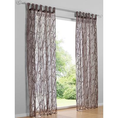 Gardine HEINE HOME Gr. 4, braun, B:140cm H:245cm, Polyester, Viskose, Gardinen, Gardine