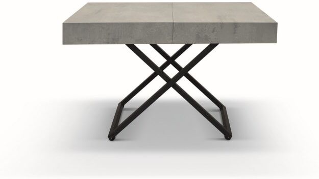 Konte.Design Table basse convertible bois gris, pieds noirs 120x80 Gris 120x30x80cm
