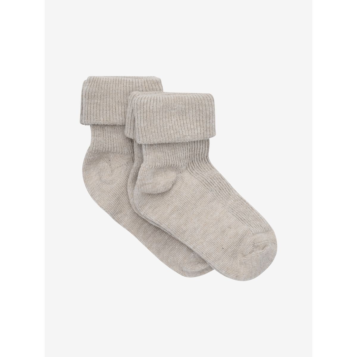Minymo Baby rib Sock w. Fold (2-pack) light taupe (225) 19\22 5068-225-19\22
