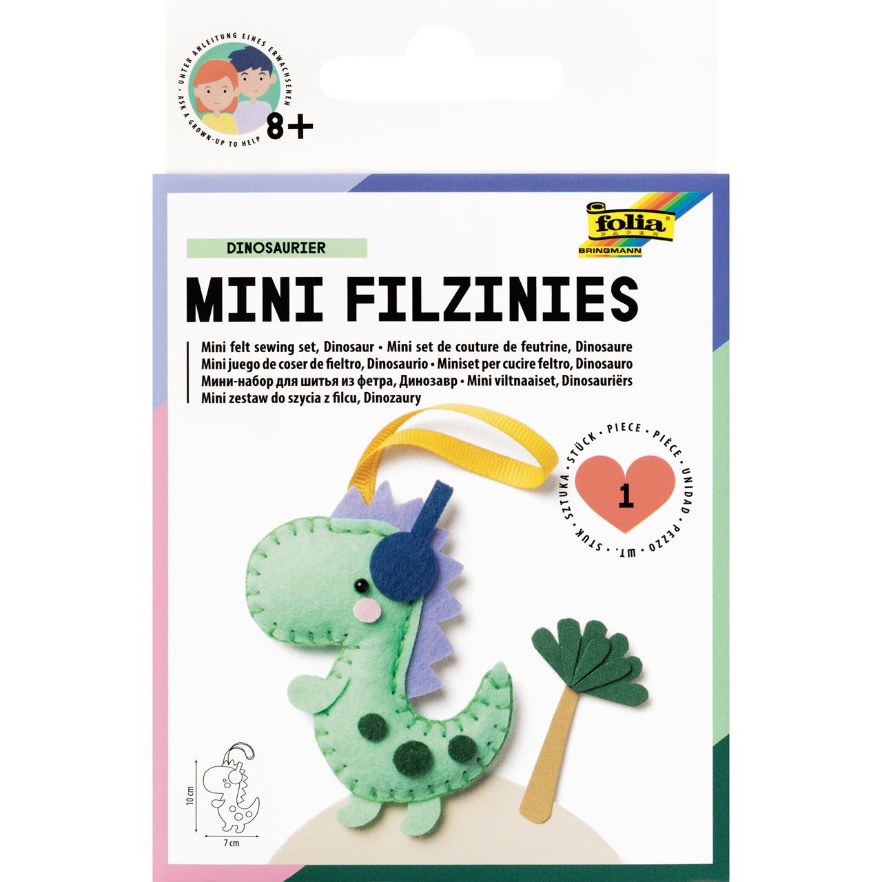 folia Nähset Mini Filzinies DINOSAURIER grün