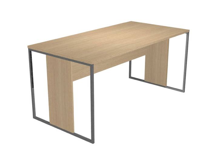 Bureau droit Presto 160 x 80 cm - Plateau Chêne - Pieds Anthracite