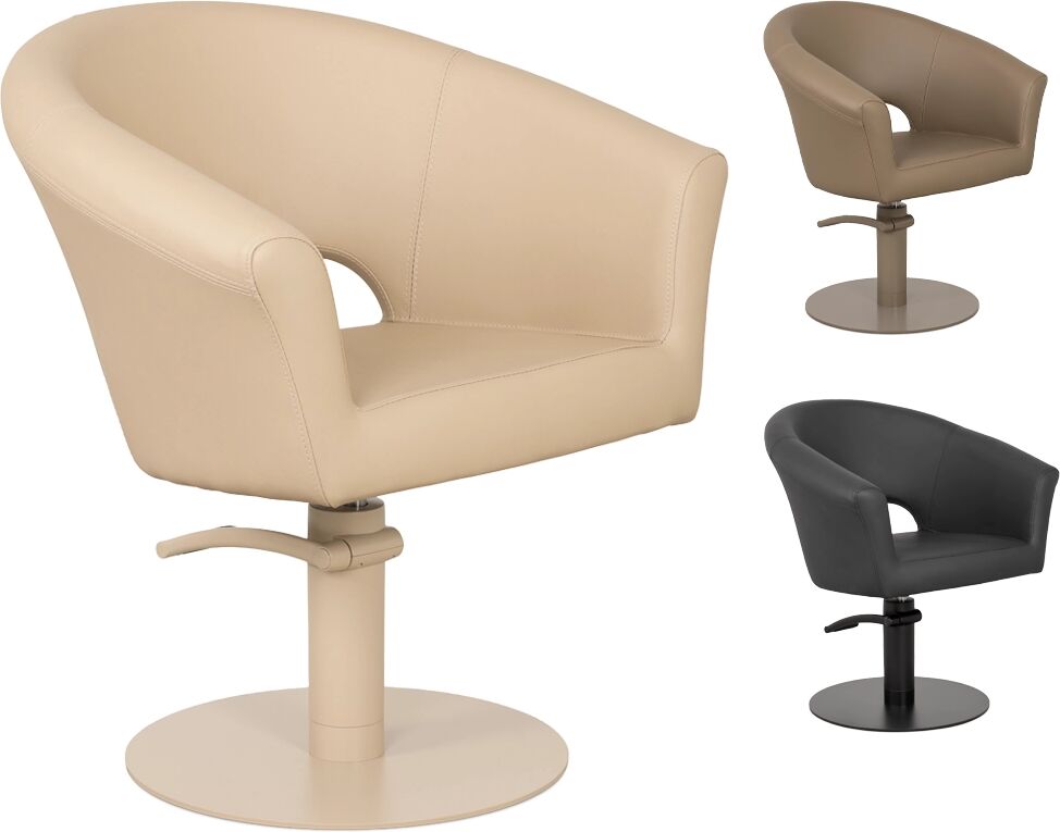 Weelko Poltrona da Taglio per Parrucchiere COSMO – Beige o Marrone con Base Coordinata BEIGE
