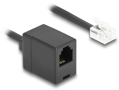 Delock Telefon (analog) Anschlusskabel 2m Schwarz