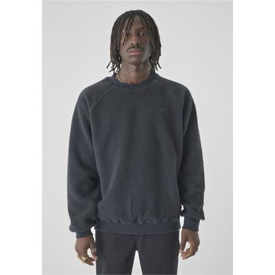 Sweatshirt CLEPTOMANICX "Crewneck Flaneur", Herren, Gr. S, grau (dunkelgrau), 100% Polyester, bestickt, normal, Rundhals, Sweatshirts Sweatshirt, mit lockerem Schnitt