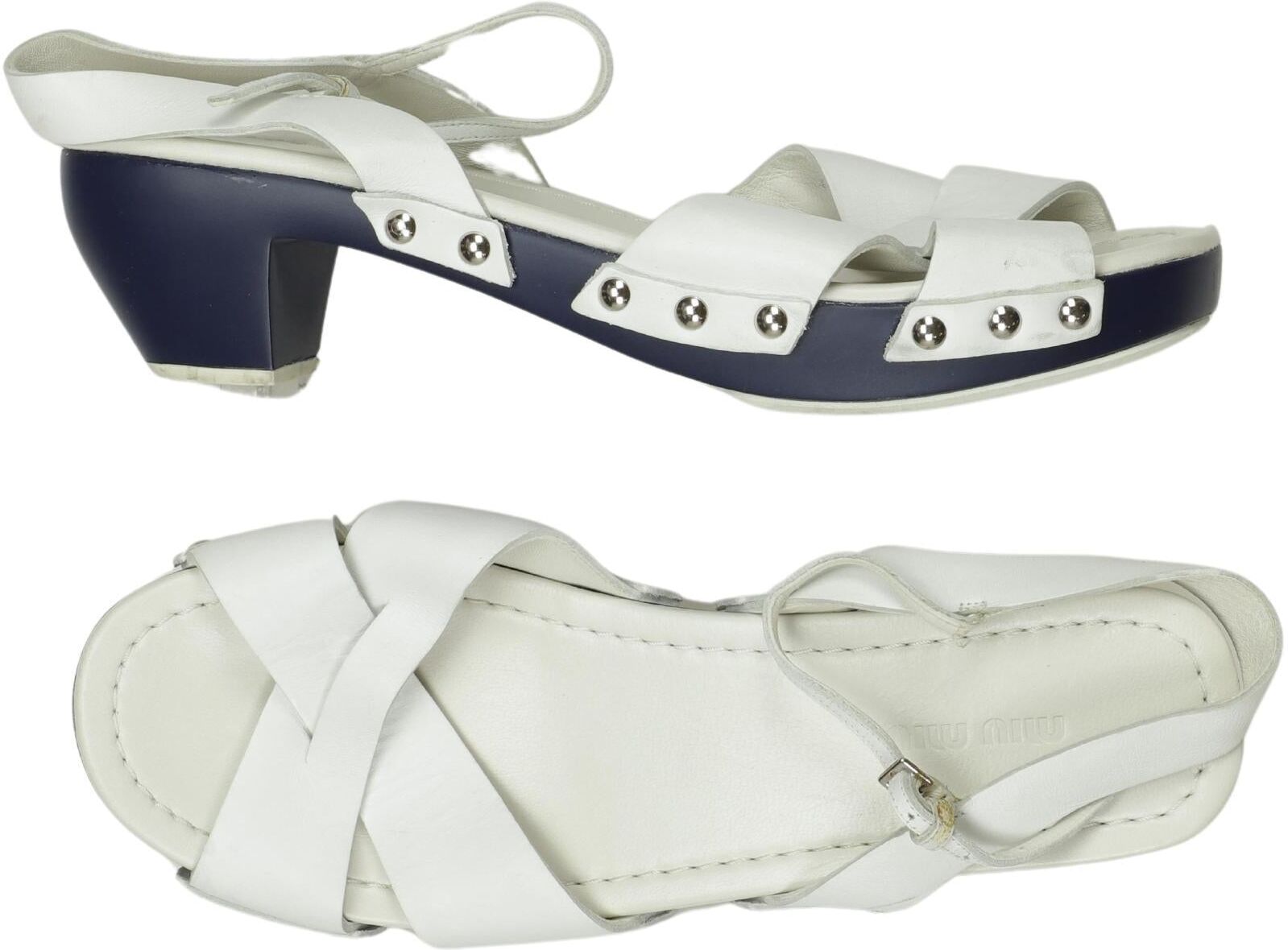 Miu Miu Damen Sandalen, Weiß, Gr. EU 39, kein / Etikett - Second Hand