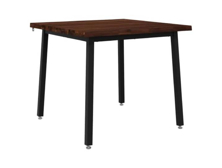 Tmriohed Esstisch Massivholz Akazie Quadratisch 90x90x75 cm 4 Personen Rustikale Naturkante und schwarzer Stahlrahmen verleihen Ihrem Wohnzimmer oder Essbereich einen modernen Industrie-Look.