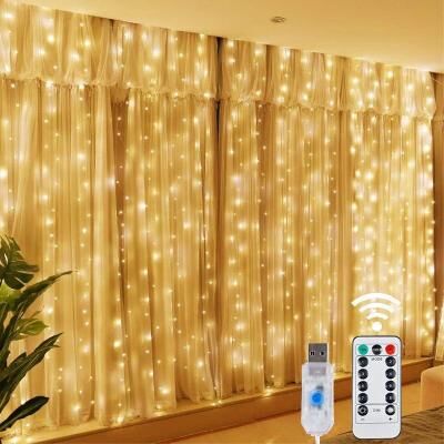 Uplift Picks USB LED Curtain String Lights With Remote 8 Lighting Modes warm Lights 200 Leds