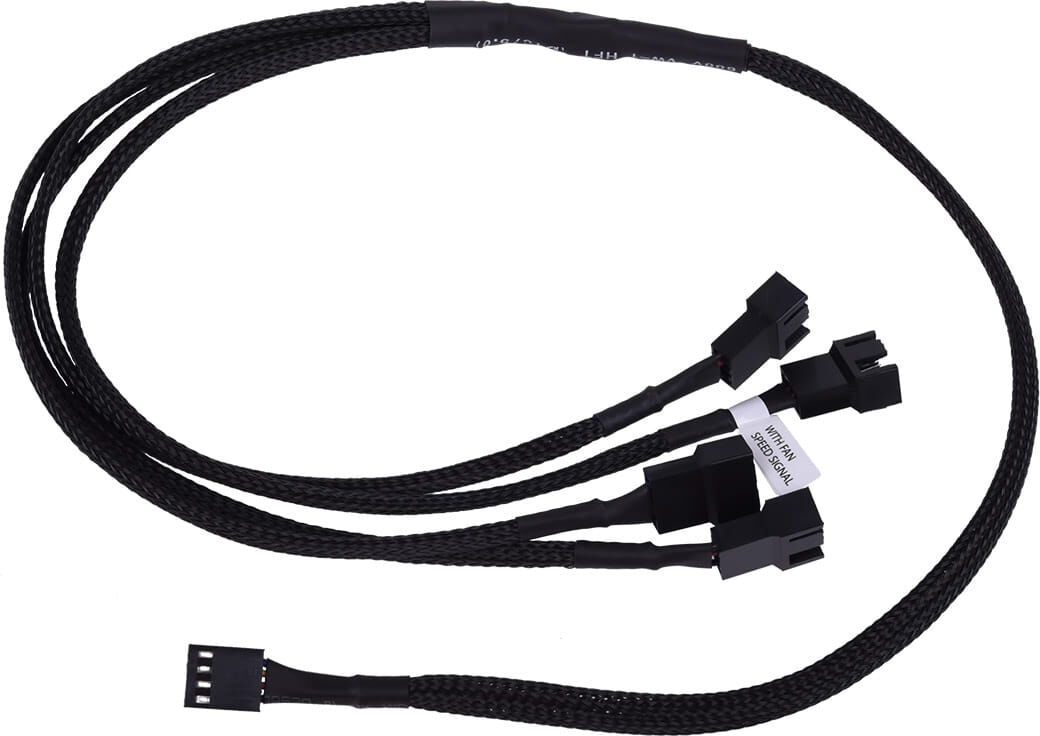 Phobya Y-Kabel 4Pin PWM auf 4x 4Pin PWM - Schwarz 60cm