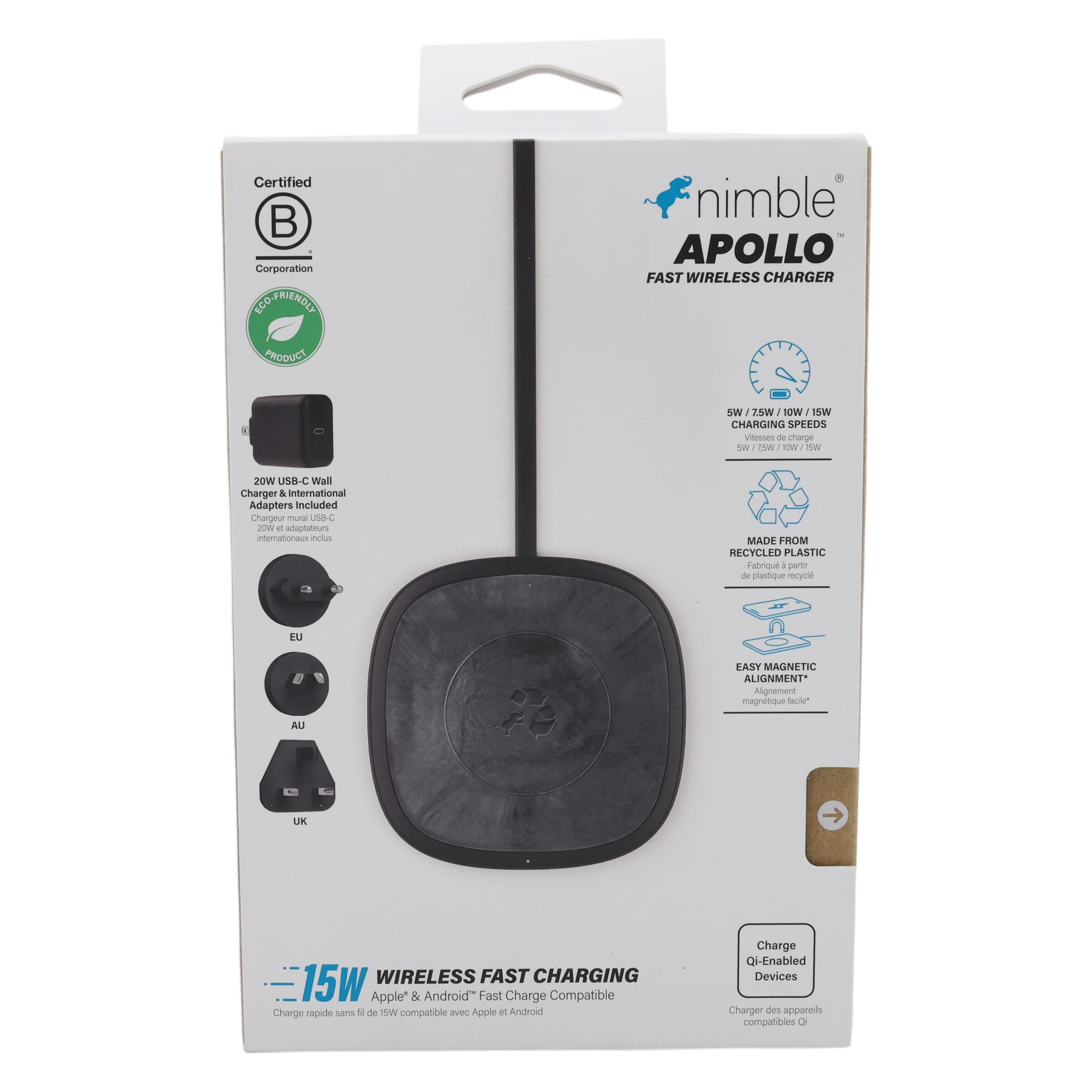 Nimble Apollo Wireless Pad (Single) - Black (NB-WP-SP-ABLK-GLB)