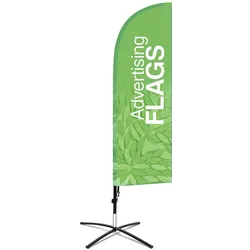 PREMIUM Beachflag WIND mit Kreuzständer klappbar, Fiberglas, inkl. bedrucktem Saum, Beachflag Dropflag