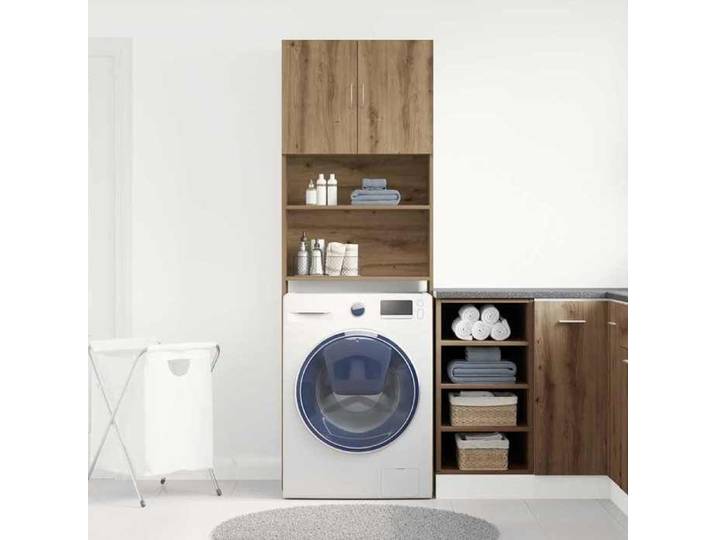 (ON SALE)Meuble haut de salle de bain Meuble WC de machine à laver chêne artisanal bois d'ingénierie 32772
