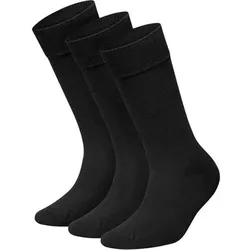 DILLY SOCKS 3er-Pack Socken One Color Smooth, Größe 36-40 in Schwarz Schwarz