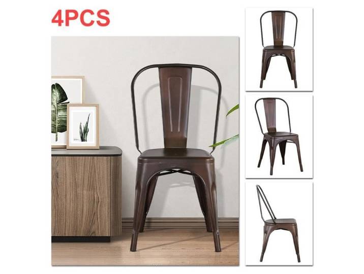 Chaises en métal - XUANYU - Lot de 4 - Style Industriel - 85x45x45cm - Dossier amovible