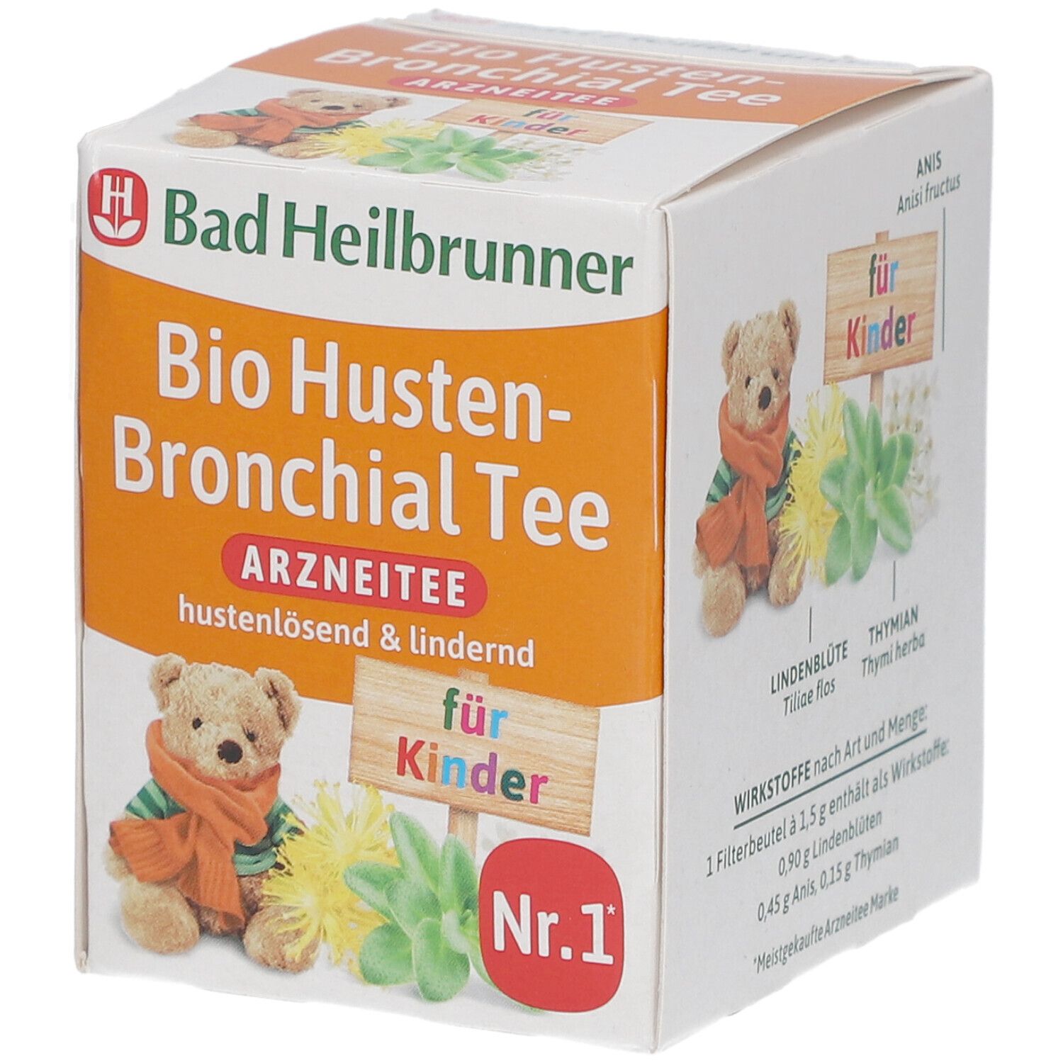 BAD Heilbrunner Bio Husten-Bronchial Tee f.Kdr.FB 8x1,5 g Filterbeutel