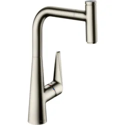 hansgrohe Talis Select M51 Einhebel-Küchenmischer 300, Ausziehauslauf, 1-jet, 72821800, Farbe: Edelstahl-finish