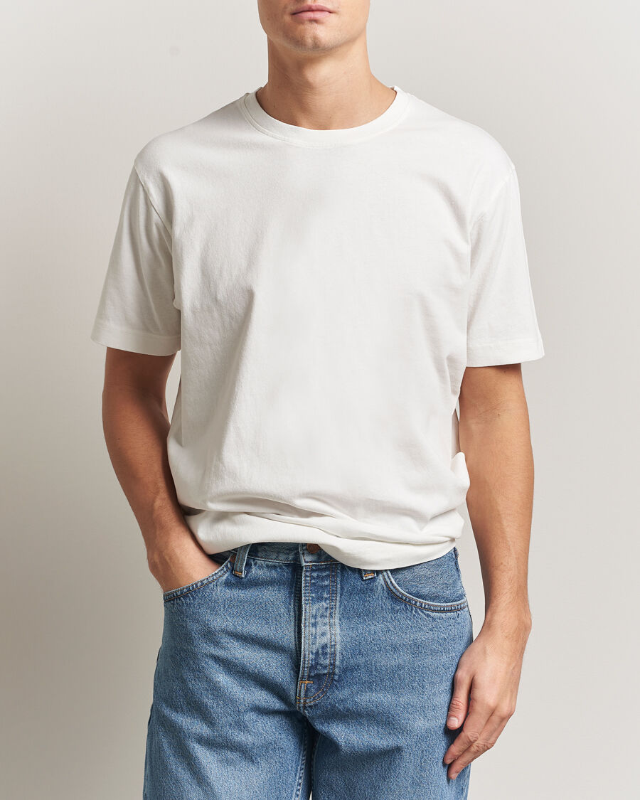 Nudie Jeans Uno Everyday Crew Neck T-Shirt Chalk White men M Hvid
