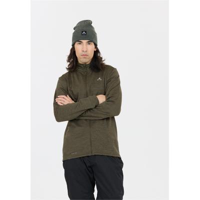 Fleecejacke WHISTLER "Kalle", Herren, Gr. XXL, grau (dunkelgrün), 92% Polyester, 8% Elasthan, unifarben, kurz, hoch geschlossener Ausschnitt, Jacken Fleecejacke, mit feuchtigkeitsregulierenden Eigenschaften