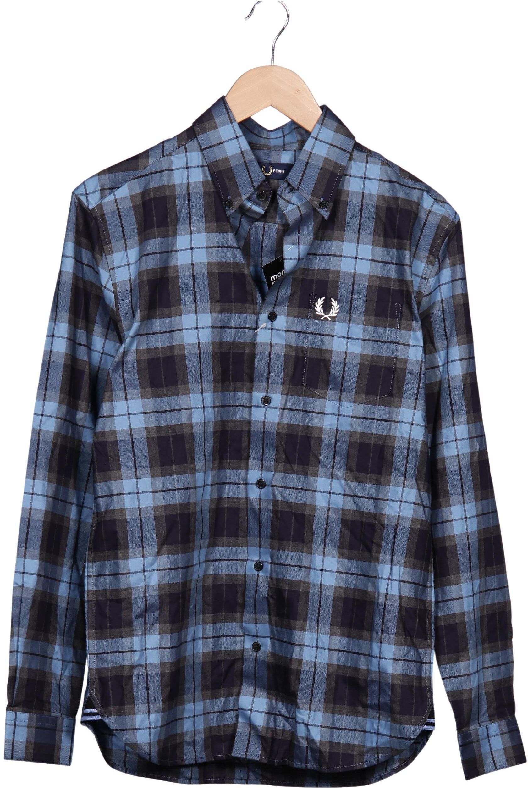 Fred Perry Herren Hemd, Blau, Gr. S, Baumwolle - Second Hand