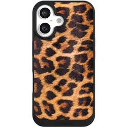 Nivocase Handyhülle für Apple iPhone 16 Hülle NIVOpure Case Schwarz Animalprint Fell Leopard (Apple iPhone 16), Smartphone Hülle, Schwarz