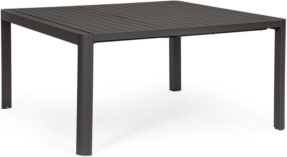 Konte.Design Table à rallonge en aluminium anthracite 149×97 cm - 149×149 cm Noir 97x78x149cm