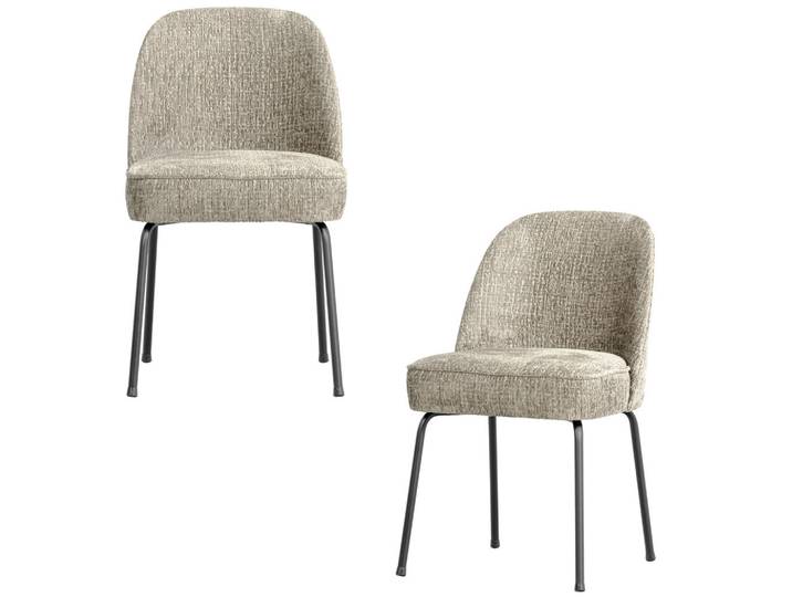 Livetastic Stuhl-Set Vogue, Naturfarben, Hellgrau, Rundrohr, 50x83x57 cm, Esszimmer, Stühle, Polsterstühle