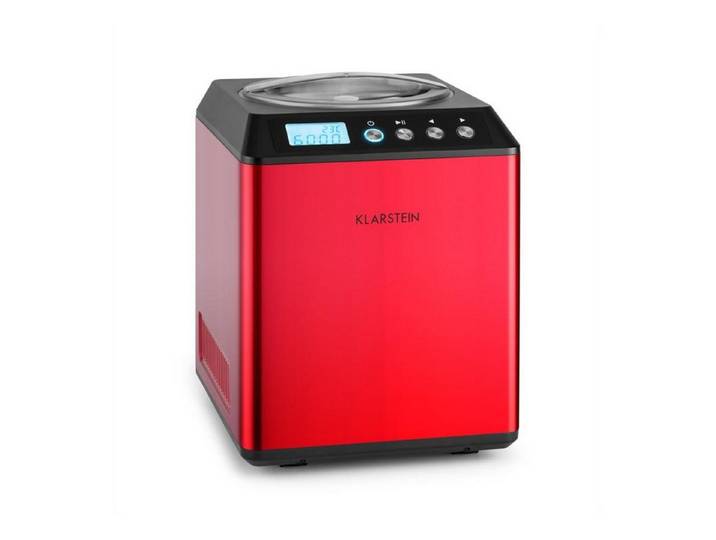 Klarstein Eismaschine Vanilla Sky Eiscreme-Maschine Kompressor 2L 180W Edelstahl 30-40 Min., 2 l, 180 W, Eisbereiter Eismaschine ohne Vorkühlen für Sorbet & Frozen Yogurt