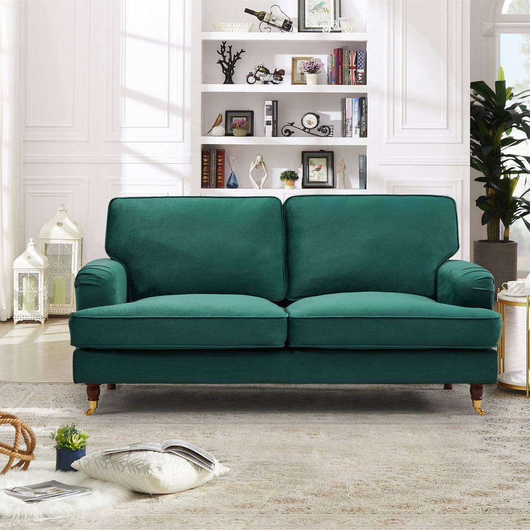 Mercer41 Gorby Velvet Sofa Green 2