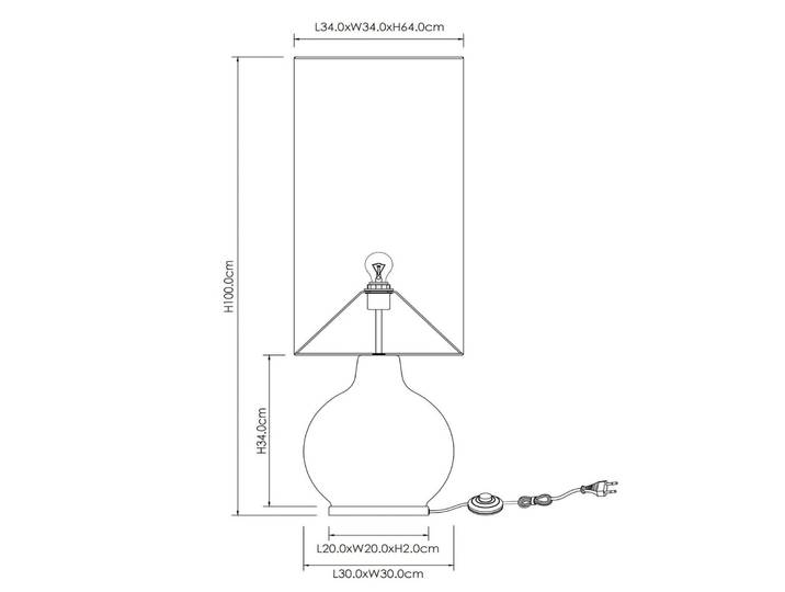 Lucide Stehlampe Esterad, schwarz, für Wohn- / Esszimmer, Glas, Stehlampe
