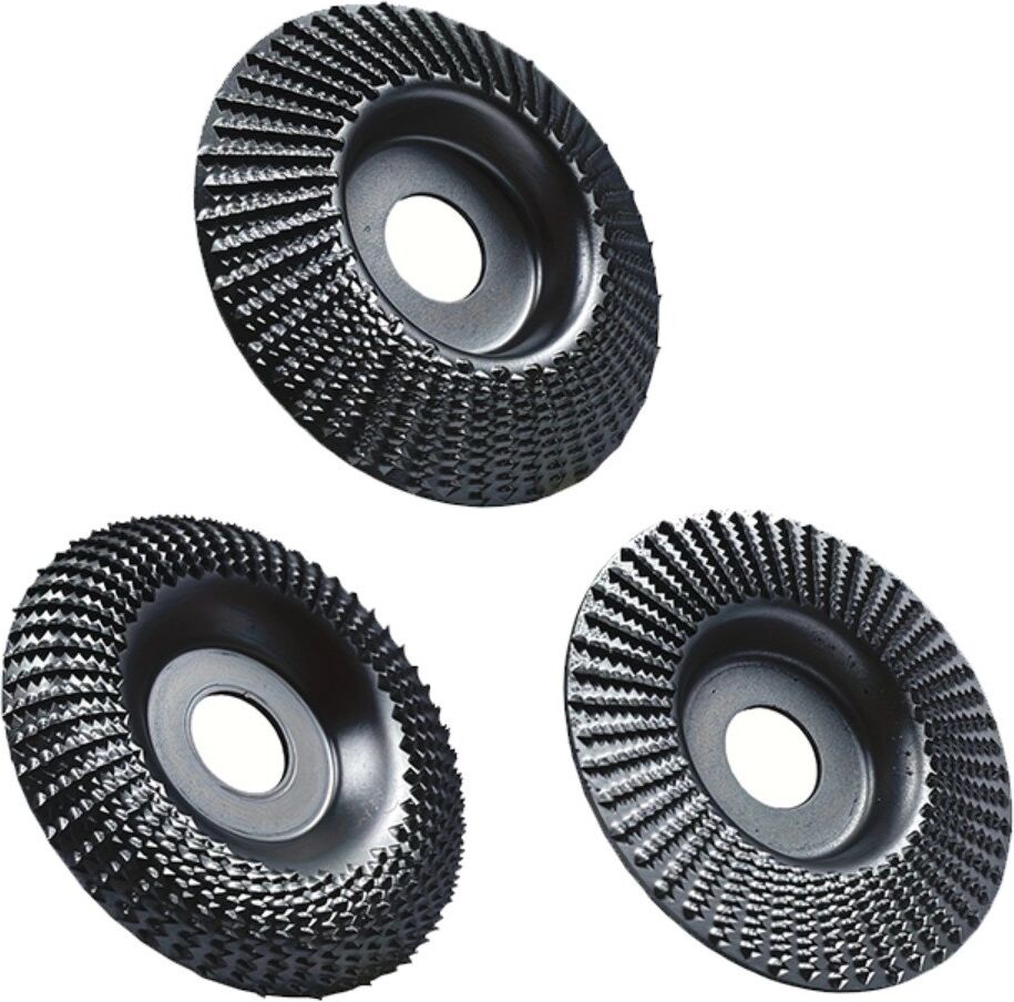 INF Winkelschleifer-Holzschleifscheiben-Set 100-22mm – elektroplattierte Kohlenstoffstahl+Legierung, Flach+Fase+Bogen für