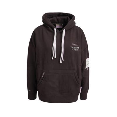 Hoodie SMITH & SOUL, Damen, Gr. L, braun (schwarz choc), Sweatware, Obermaterial: 80% Baumwolle, 20% Polyester, bedruckt, bestickt, oversize hüftbedeckend, Rundhals, Bündchen, Sweatshirts Hoodie, im Oversize Fit, detailreich gestaltet