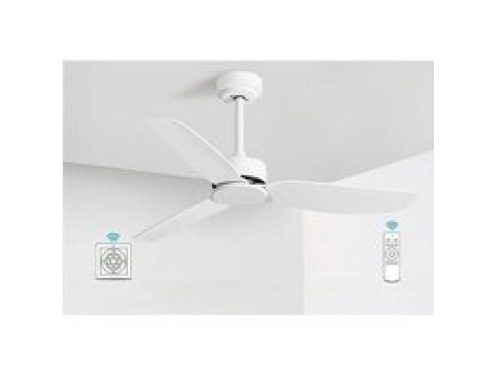 Ventilateur de plafond 114 cm sans lampe silencieux moteur réversible 6 vitessesCommande par interrupteur muralBlanc