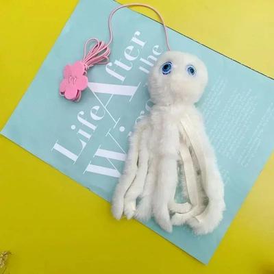 Inspire Select Hanging Door Bungee Cat Toy Elastic Swing Teaser For Self Play, Boredom Relief & Indoor Exercise beige