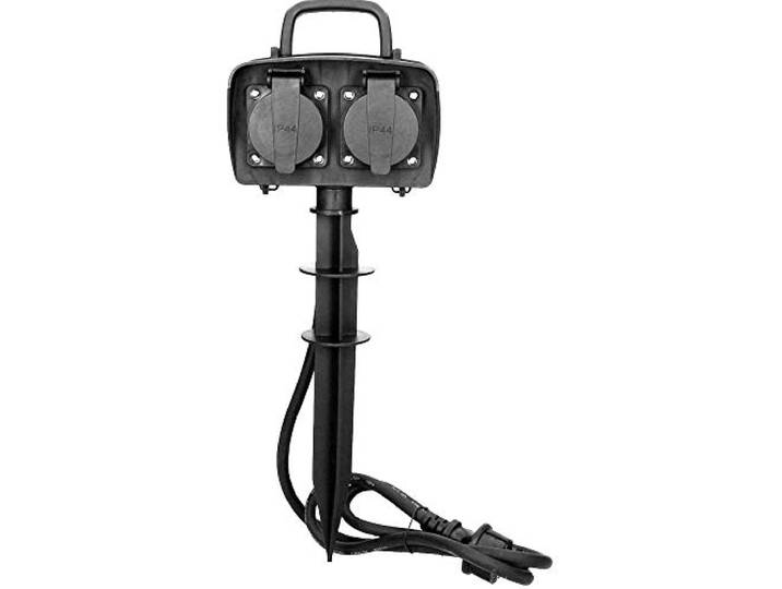 ORNO OR-AE-13138(GS) tuincontactdoos, 2-voudig, IP44 waterdicht, 1,5 m kabel, 3680 W, 16 A