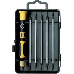 CK T4896 - Schraubendrehersatz, Doppelwechsleklingen,  gemischt, 7-teilig