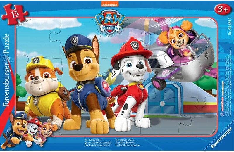 Ravensburger Puzzle cadre 15 p - Quatre sauveteurs courageux / Pat'Patrouille