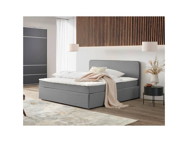 P & B Boxbett, Grau, Holz, H2, Höhe ca. 17 cm, 160x200 cm, Schlafzimmer, Betten, Boxspringbetten