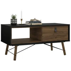 Dmora Maximilien - Couchtisch, 102x48x50h cm Schwarz, eine Schublade