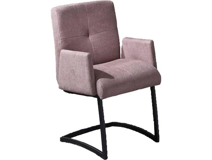Freischwinger EXXPO - SOFA FASHION Affogato mit komfortablen Armlehnen , lila (flieder, flieder, flieder), B:59cm H:87cm T:69cm, Metall, Stoff, Stühle, Freischwinger, attraktiven Kreuznaht in der Rückenlehne