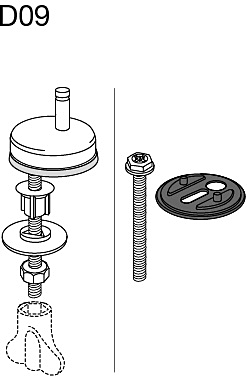 Pressalit Universal-Flex-Scharnier D09999 Edelstahl, für WC-Sitz Delight, Montage von oben und unten