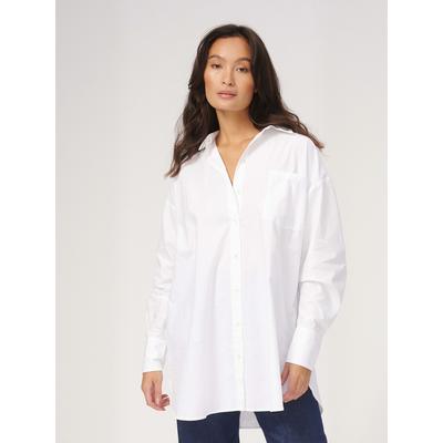 Hemdbluse TEESHOPPEN "TEESHOPPEN Shirt Oversized", Damen, Gr. L, weiß, Obermaterial: 100% Baumwolle, Blusen Hemdbluse