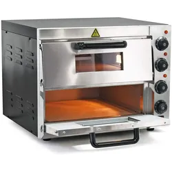 Wiltec 2-Etagen Pizza-Backofen, Kleinbackofen, Silber