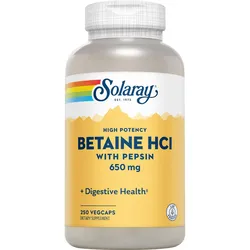 Betain Hcl 650 mg + Pepsin Solaray 250 ST