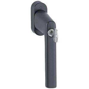 Hoppe-AG Fenstergriff Hamburg 11950602, 32-42 mm Stiftlänge, Metall, schwarz, abschließbar