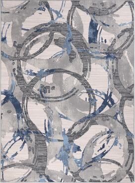 MDA Rugs Lela Collection Geometric Circles Polyester Rug
