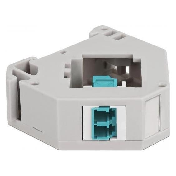 Delock Hutschienenadapter mit Keystone LC Duplex Buchse zu LC Duplex Buchse aqua (87194)