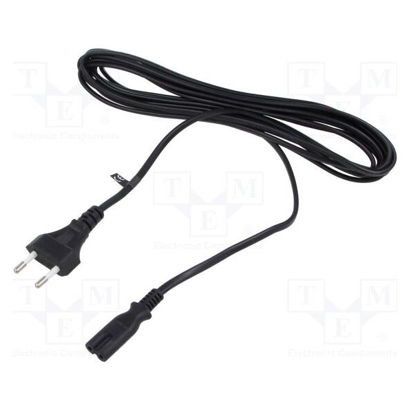 MPL POSAC-C7EU18BK: POS AC cable C7-QT8(2,5A)-CEE7/16-YJ01(2,5A) H03VVH2-F2G0,75 L=1800 black (1.80 m) (POSAC-C7EU18BK)