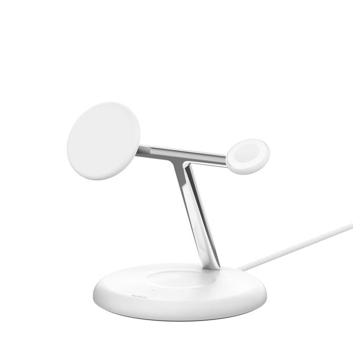Belkin BoostCharge Pro 15 W kabellose magnetische 3-in-1 Ladestation mit Qi2, weiß WIZ023VFWH